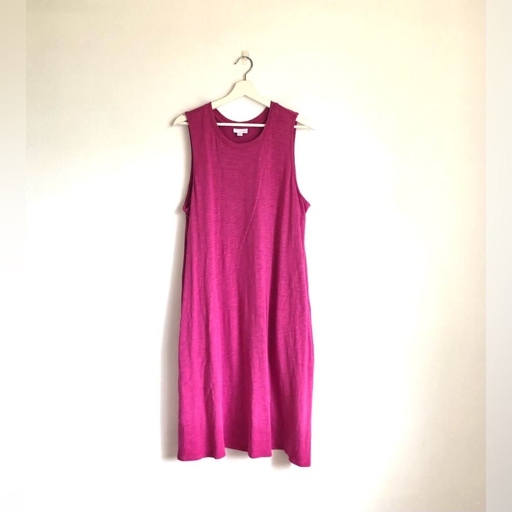 J.Jill Magenta Pink Cotton Modal Blend Sleeveless Tank Shift Dress Size 1X